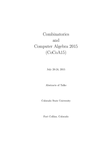 Combinatorics and Computer Algebra 2015 (CoCoA15)