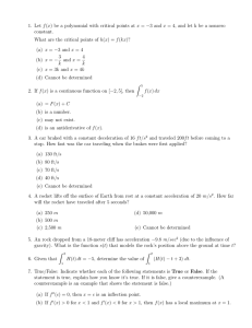 1. Let f (x) be a polynomial with critical points... constant.