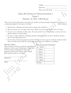 h + Math 160 Calculus for Physical Scientists I Exam 1