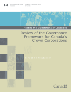 Review of the Governance Framework for Canada’s Crown Corporations