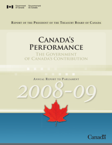 Canada’s Performance The Government of Canada’s Contribution