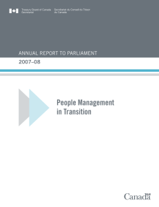People Management in Transition 2007–08 ANNUAL REPORT TO PARLIAMENT