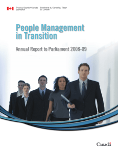 People Management in Transition  Annual Report to Parliament 2008-09