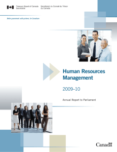 Human Resources Management 2009–10 Annual Report to Parliament