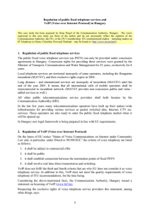 Regulation of public fixed telephone services and