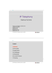 IP Telephony Helmut Schink Content s