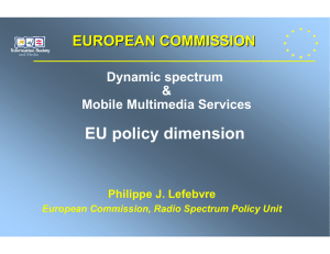 EU policy dimension EUROPEAN COMMISSION Dynamic spectrum &amp;