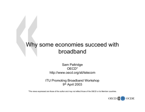 Why some economies succeed with broadband Sam Paltridge OECD*
