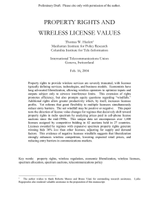 PROPERTY RIGHTS AND WIRELESS LICENSE VALUES