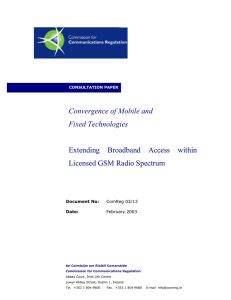 Convergence of Mobile and Fixed Technologies  Extending Broadband Access within
