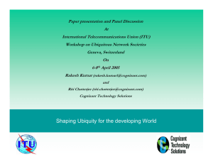 Paper presentation and Panel Discussion At International Telecommunications Union (ITU)