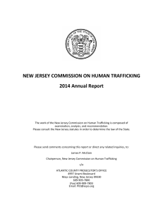 NEW JERSEY COMMISSION ON HUMAN TRAFFICKING 2014 Annual Report