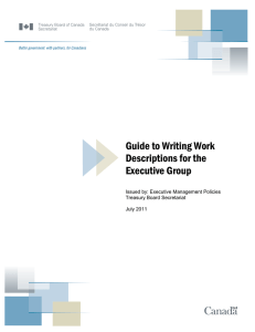 Guide to Writing Work Descriptions for the Executive Group
