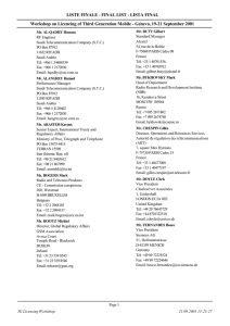 LISTE FINALE - FINAL LIST - LISTA FINAL