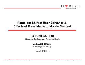 Paradigm Shift of User Behavior &amp; CYIBRD Co., Ltd