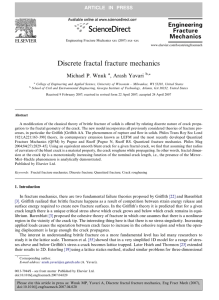 Discrete fractal fracture mechanics Michael P. Wnuk , Arash Yavari ARTICLE IN PRESS