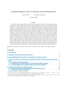 Covariant Balance Laws in Continua with Microstructure Arash Yavari Jerrold E. Marsden