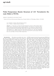 epl draft Finite-Temperature Atomic Structure of 180 Ferroelectric Do- main Walls in PbTiO