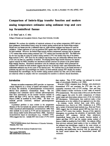 Comparison of Imbrie-Kipp transfer function and modern