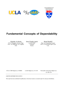 Fundamental Concepts of Dependability Algirdas Avizˇienis Jean-Claude Laprie Brian Randell