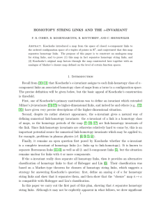 HOMOTOPY STRING LINKS AND THE κ-INVARIANT