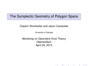 The Symplectic Geometry of Polygon Space Clayton Shonkwiler and Jason Cantarella Oberwolfach