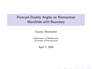 Poincar´ e Duality Angles on Riemannian Manifolds with Boundary Clayton Shonkwiler
