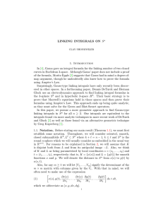 LINKING INTEGRALS ON S 1. Introduction [ ],