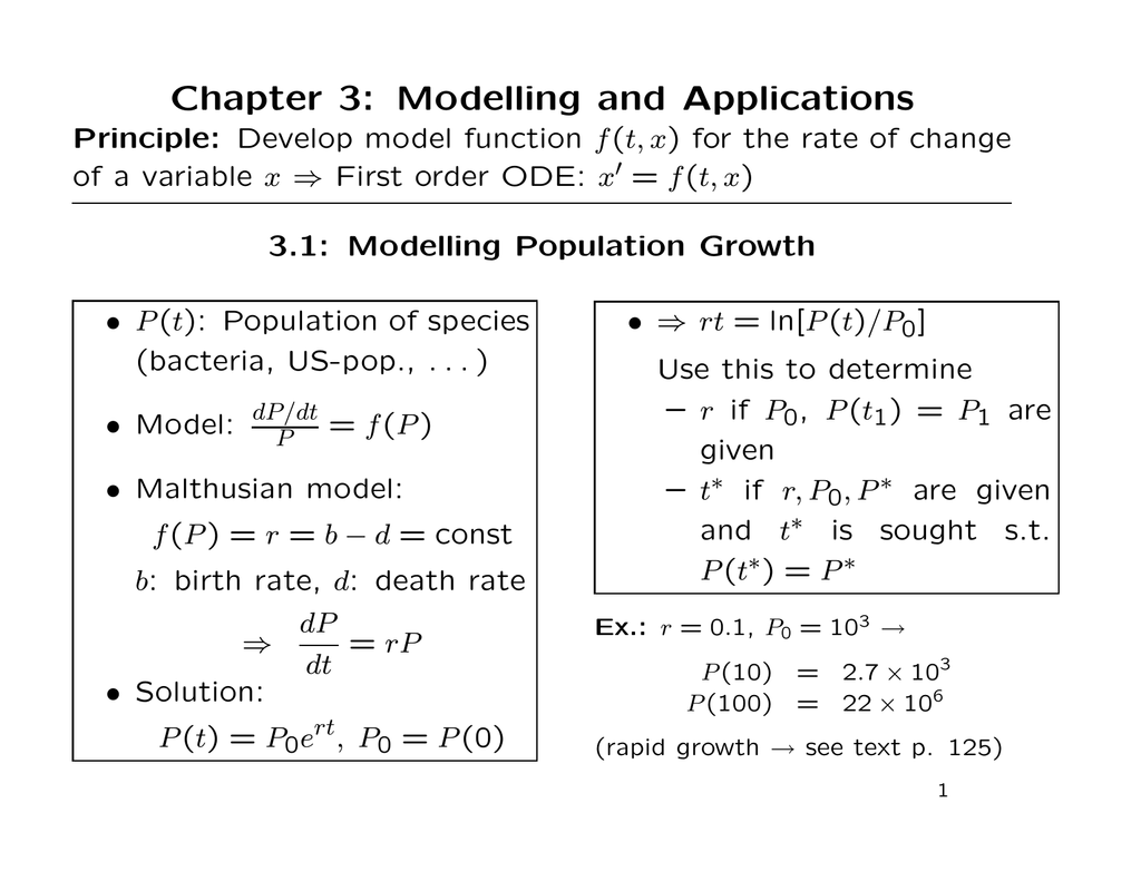 Chapter 3 Modelling And Applications