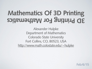 Mathematics Of 3D Printing 3D Printing For Mathematics