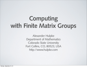 Computing with Finite Matrix Groups