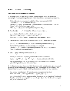 M 317 Exam 2 Continuity