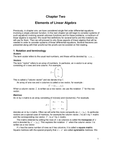 Chapter Two Elements of Linear Algebra