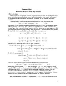 Chapter Five Second Order Linear Equations 1