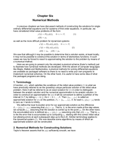 Chapter Six Numerical Methods
