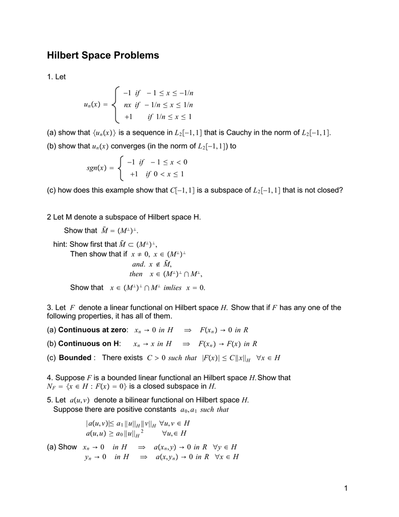 Hilbert Space Problems