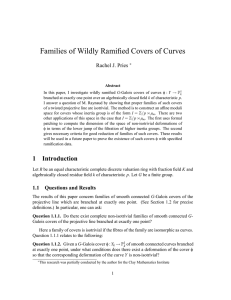 Families of Wildly Ramified Covers of Curves Rachel J. Pries