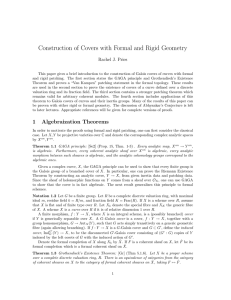 Construction of Covers with Formal and Rigid Geometry Rachel J. Pries