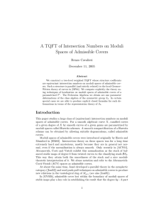 A TQFT of Intersection Numbers on Moduli Spaces of Admissible Covers