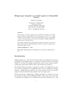 Hodge-type integrals on moduli spaces of Admissible Covers
