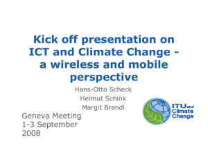 Kick off presentation on ICT and Climate Change - perspective