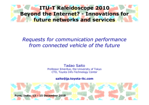 ITU-T Kaleidoscope 2010 Beyond the Internet? - Innovations for