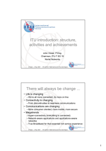 ITU introduction: structure, activities and achievements There will always be change ...