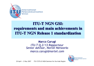 ITU - T NGN GSI: requirements and main achievements in