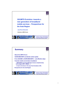 3G/UMTS Evolution: towards a new generation of broadband the Arab Region