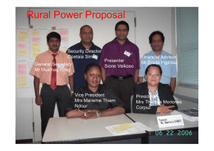 Rural Power Proposal