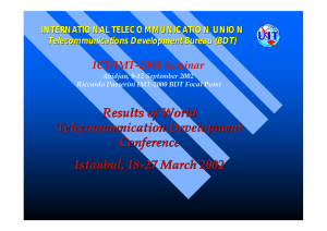 Results of World Telecommunication Development Conference Istanbul, 18