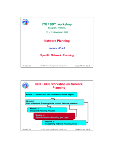 ITU / BDT workshop Network Planning BDT