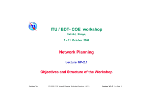 ITU / BDT - COE workshop
