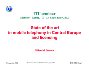 ITU seminar State of the art in mobile telephony in Central Europe